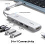 UGREEN U601 hub 5 în 1 - HDMI / 2x USB-C / 2x USB-A la USB-C - argintiu