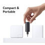 USAMS CC296 GaN set adaptor cu porturi USB-C / USB-A și cablu USB-C retractabil - 30W - negru