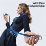USAMS CC296 GaN set adaptor cu porturi USB-C / USB-A și cablu USB-C retractabil - 30W - alb