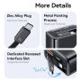USAMS CC296 GaN set adaptor cu porturi USB-C / USB-A și cablu USB-C retractabil - 30W - alb