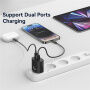 USAMS CC315 GaN reducție pentru încărcare rapidă cu porturi USB-C / USB-A - 25W - negru