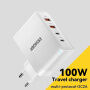 ESSAGER ES-CD37 reducție pentru încărcare rapidă cu porturi 2x USB-C / 2x USB-A - 100W - alb