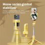 Selfie stick Bluetooth KT08 cu tripod și stabilizator Gimbal pentru iPhone - galben