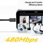 ESSAGER cablu spiralat împletit de încărcare și date - USB-A la USB-C - 1,8 m - negru