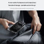 HT-568 Suport magnetic pliabil Wireless 3în1 cu ceas, alarmă și iluminare de fundal pentru iPhone / Apple Watch / AirPods - 15W - gri