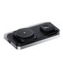 HT-568 Suport magnetic pliabil Wireless 3în1 cu ceas, alarmă și iluminare de fundal pentru iPhone / Apple Watch / AirPods - 15W - gri