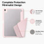 Husă tip carte XDcase cu suport origami și spațiu pentru Apple Pencil pentru iPad Air 13" (2024-2026) / Pro 12,9" (2018-2022) - roz