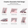 Husă tip carte XDcase cu suport origami și spațiu pentru Apple Pencil pentru iPad Air 13" (2024-2026) / Pro 12,9" (2018-2022) - roz