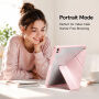 Husă tip carte XDcase cu suport origami și spațiu pentru Apple Pencil pentru iPad Air 13" (2024-2026) / Pro 12,9" (2018-2022) - roz