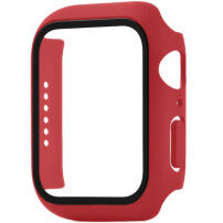 Husă tip carte mată cu folie de sticlă securizată pentru Apple Watch 41mm - roșie
