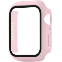 Husă tip carte mată cu Folie de sticlă securizată pentru Apple Watch 41mm - roz deschis