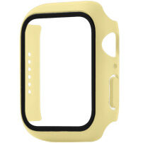 Husă tip carte mată cu folie de sticlă securizată pentru Apple Watch 41mm - galbenă