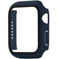 Husă tip carte mată cu Folie de sticlă securizată pentru Apple Watch 41mm - albastru închis