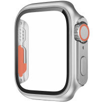 Carcasă în stilul Watch Ultra cu sticlă securizată pentru Apple Watch 40mm - argintiu