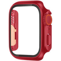 Husă tip carte în stilul Watch Ultra cu sticlă călită pentru Apple Ceas 40 mm - roșu