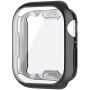 Husă tip carte metalică din plastic moale cu protecție pentru ecran pentru Apple Watch 41mm - neagră
