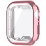 Husă tip carte metalică din plastic moale cu protecție pentru ecran pentru Apple Watch 41mm - roz