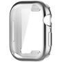 Husă tip carte metalizată din plastic moale cu protecție pentru ecran pentru Apple Watch 42mm (Series 10 / 11) - argintie