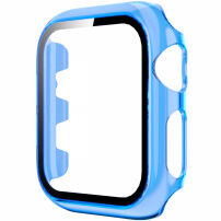 Carcasă transparentă cu sticlă securizată pentru Apple Watch 42mm - albastru