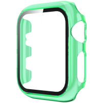 Carcasă transparentă cu sticlă securizată pentru Apple Watch 42mm - verde neon