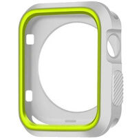 Carcasă de protecţie, din silicon, pentru Apple Watch 42mm - alb - verde