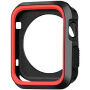 Carcasă de protecţie, din silicon, pentru Apple Watch 42mm - negru - roşu