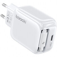 Toocki TC55302 GaN set adaptor cu port USB-C și cablu USB-C retractabil - 30W - alb