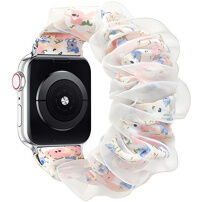 curea xDfind tip elastic cu model floral pentru Apple Watch Ultra 49mm / 46mm / 45mm / 44mm / 42mm - roz-violet