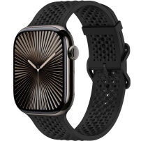 xDfind curea din silicon perforată pentru Apple Watch 42mm / 41mm / 40mm / 38mm - negru