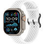 Curea xDfind din silicon perforată pentru Apple Watch Ultra 49mm / 46mm / 45mm / 44mm / 42mm - albă