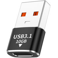Reducție audio, de încărcare și de date - USB-C la USB-A - neagră