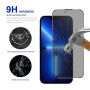 Sticlă securizată Rurihai Anti-Spy cu ramă neagră pentru iPhone 13 Pro Max / 14 Plus