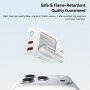 Set adaptor ESSAGER ES-CD55 cu porturi USB-C / USB-A și cablu USB-A la Lightning - 20W - 1 m - alb