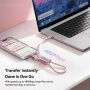 ESSAGER ES-X83 cablu de date și încărcare și curelușă - USB-C la USB-C - 30 cm - mov