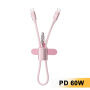 ESSAGER ES-X83 cablu de încărcare și date și curelușă - USB-C la USB-C - 30 cm - roz