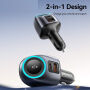 Încărcător auto ESSAGER ES-CC31 cu porturi USB-C / USB-A și încărcător integrat pentru Apple Watch - 50W - gri
