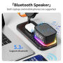 C09 3 în 1 suport magnetic wireless cu ceas, boxă și iluminare de fundal pentru iPhone / Apple Watch / AirPods - 25W - negru
