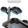 C09 3 în 1 suport magnetic wireless cu ceas, boxă și iluminare de fundal pentru iPhone / Apple Watch / AirPods - 25W - negru