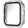 xDfind husă tip carte decorată cu pietre cu folie de sticlă securizată pentru Apple Watch 45mm - starlight