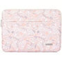 Husă laptop cu model floral pentru iPad până la 13" / MacBook până la 14" - roz