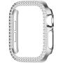 xDfind husă tip carte metalică încrustată cu pietre pentru Apple Watch 46mm - argintie