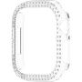 xDfind husă tip carte lucioasă decorată cu pietre pentru Apple Watch 45mm - transparentă