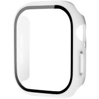 xDfind husă tip carte mată cu folie de sticlă securizată pentru Apple Watch 46mm - albă