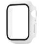 xDfind husă tip carte mată cu folie de sticlă securizată pentru Apple Watch 44mm - albă