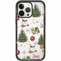 Husă transparentă cu model de Crăciun pentru iPhone 13 Pro Max - verde