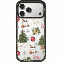 Husă transparentă cu model de Crăciun pentru iPhone 17 Pro Max - verde