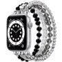 xDfind curea din mărgele pentru Apple Watch 42mm / 41mm / 40mm / 38mm - negru-argintiu
