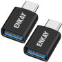 ENKAY ENK-AT134 reducție de încărcare și date - USB-A la USB-C - 2 buc - neagră