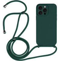 Husă din silicon cu șnur pentru iPhone 16 Pro - petrol