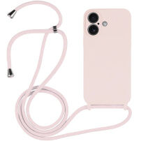 Husă din silicon cu șnur pentru iPhone 17 - roz prăfuit